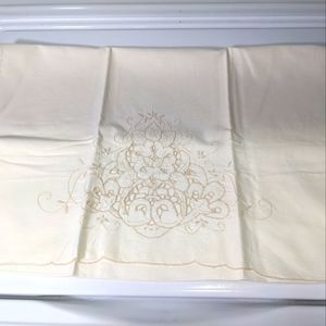 Vintage Cotton Pillow case with embroidered cutout detail